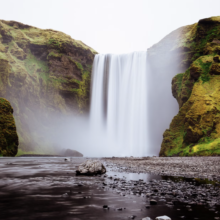 A beautiful waterfall.