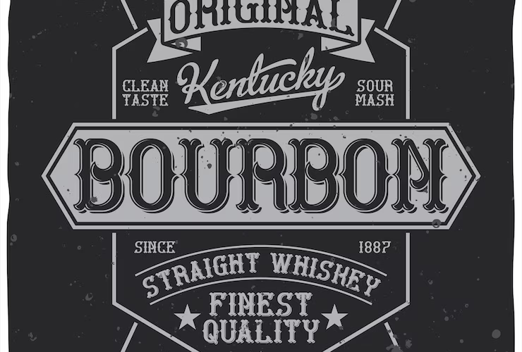 Logo of Bourbon Whiskey in Vintage Style